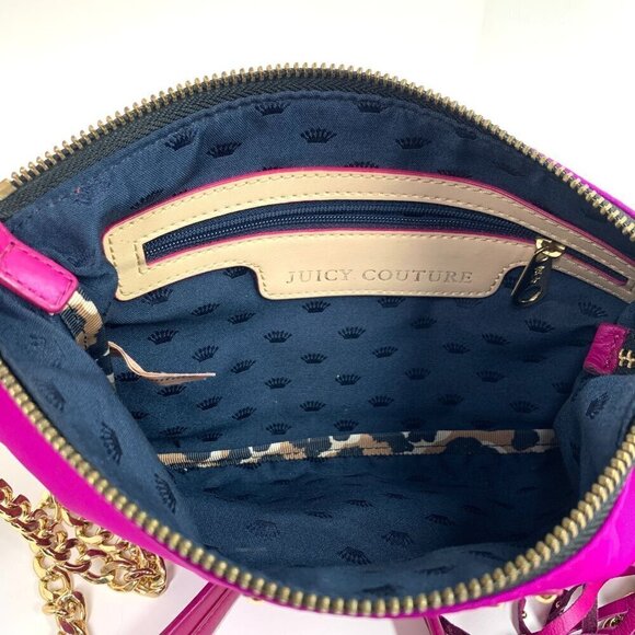 Juicy Couture Magenta Nylon & Chain Shoulder Evening Bag Pink & Gold - Picture 6 of 9